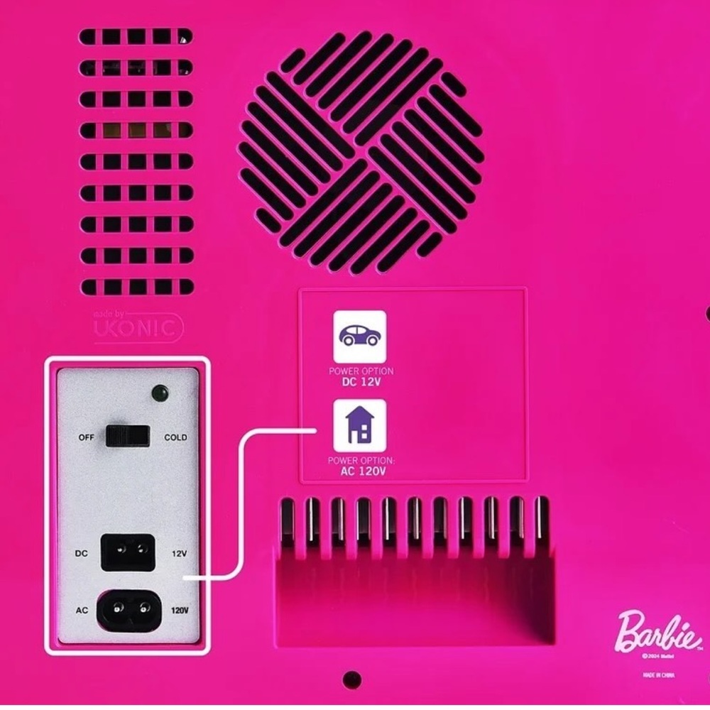 Last one Barbie Hot Pink Cooler Mini Fridge 6.7L Single Door 9 Can - Picture 7 of 12